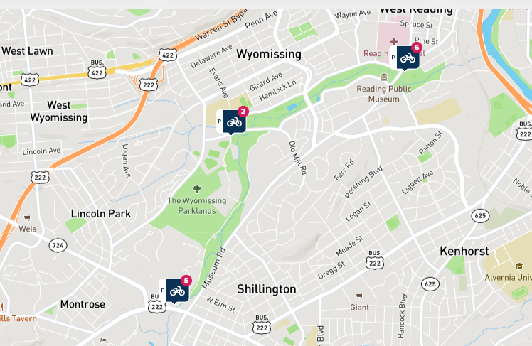 map of bike share station locations